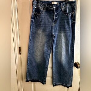 Rebecca Minkoff Rhinestone Wide Leg Jeans Size 12